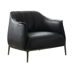 Poltrona Archibald Couro Legitimo  Alto Padrão