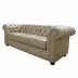 Sofá 3 Lugares Chesterfield Couro Natural
