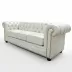 Sofá 3 Lugares Chesterfield Couro Natural